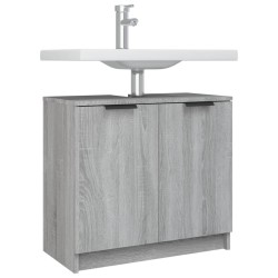    Mobile Bagno Grigio Sonoma 64,5x33,5x59 cm in Legno Ingegnerizzato