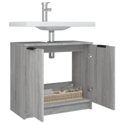    Mobile Bagno Grigio Sonoma 64,5x33,5x59 cm in Legno Ingegnerizzato