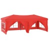    Tenda per Feste Pieghevole con Pareti Laterali Rosso 3x6 m