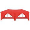    Tenda per Feste Pieghevole con Pareti Laterali Rosso 3x6 m