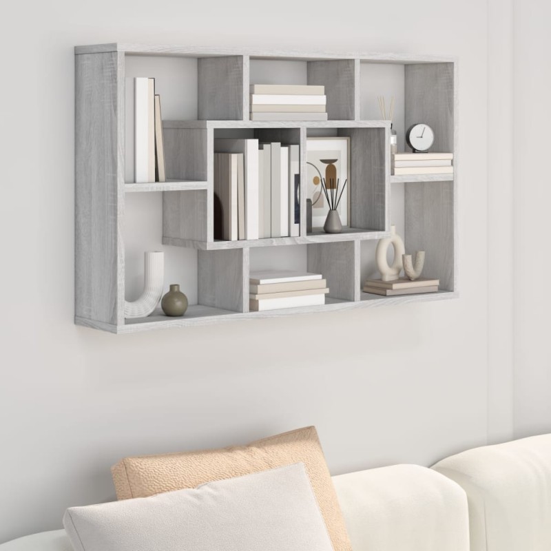    Mensola a Muro Grigio Sonoma 85x16x52,5 cm in Legno Ingegnerizzato