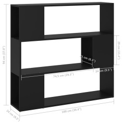 vidaXL Libreria/Divisorio Nera 100x24x94 cm