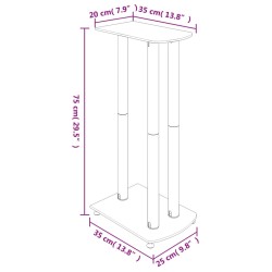 vidaXL Pedane Casse 2pz Argento Vetro Temperato Design a 3 Pilastri