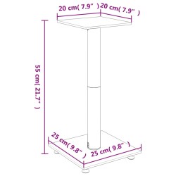 vidaXL Pedane per Casse 2pz Nero Vetro Temperato Design a 1 Pilastro