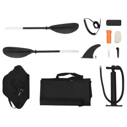 vidaXL Kayak Gonfiabile Nero 375x72x31 cm in Poliestere