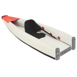 vidaXL Kayak Gonfiabile Rosso 375x72x31 cm in Poliestere