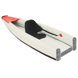 vidaXL Kayak Gonfiabile Rosso 424x81x31 cm in Poliestere