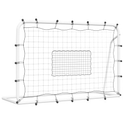 vidaXL Porta Calcio con Rete Bianca e Nera 184x61x123 cm Acciaio e PE