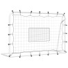 vidaXL Porta Calcio con Rete Bianca e Nera 184x61x123 cm Acciaio e PE