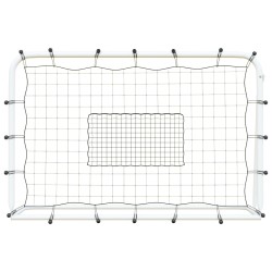 vidaXL Porta Calcio con Rete Bianca e Nera 184x61x123 cm Acciaio e PE