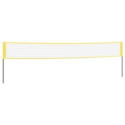 vidaXL Rete da Badminton Gialla e Nera 600x155 cm Tessuto PE