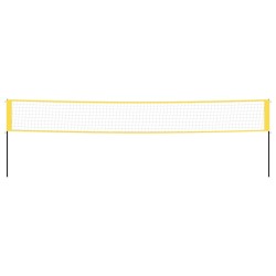 vidaXL Rete da Badminton Gialla e Nera 600x155 cm Tessuto PE