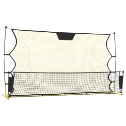 vidaXL Rete Rimbalzante da Calcio Nera Gialla 183x85x120cm Poliestere