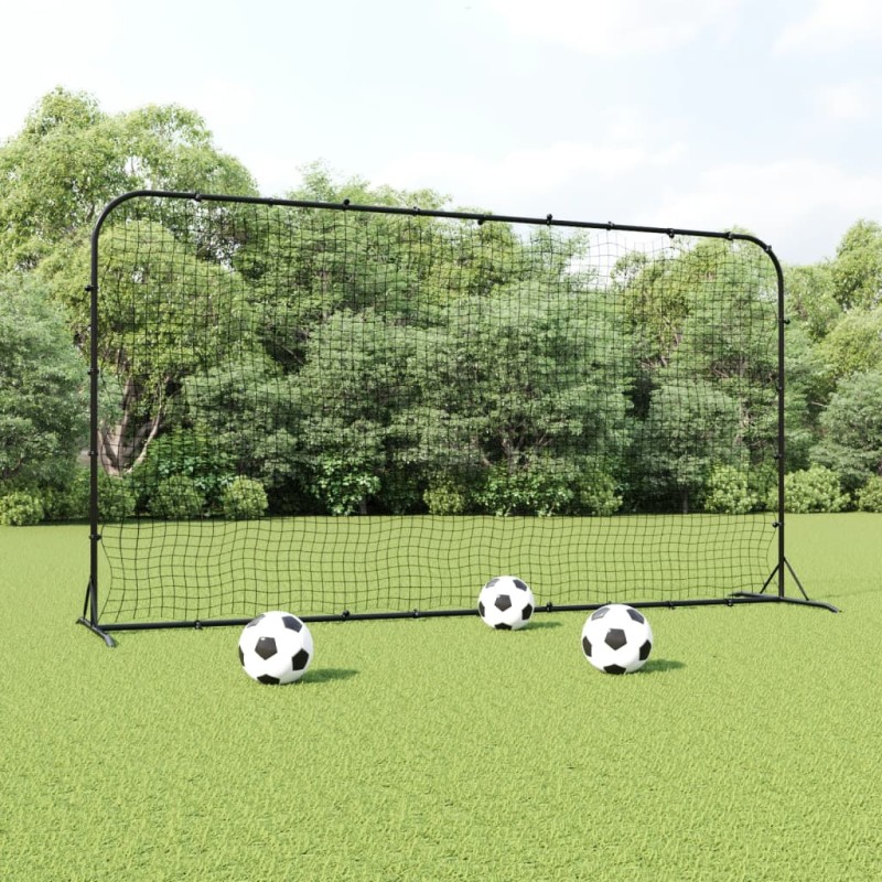 vidaXL Rete Rimbalzante da Calcio Nera 366x90x183 cm HDPE