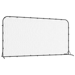 vidaXL Rete Rimbalzante da Calcio Nera 366x90x183 cm HDPE