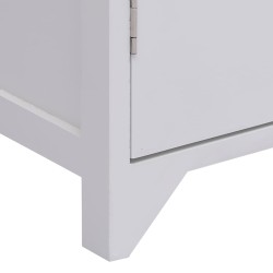 Armadietto da Bagno Bianco 46x24x116 cm Legno di Paulownia