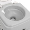 vidaXL Toilette da Campeggio Portatile Grigia e Bianca 20+10 L in HDPE