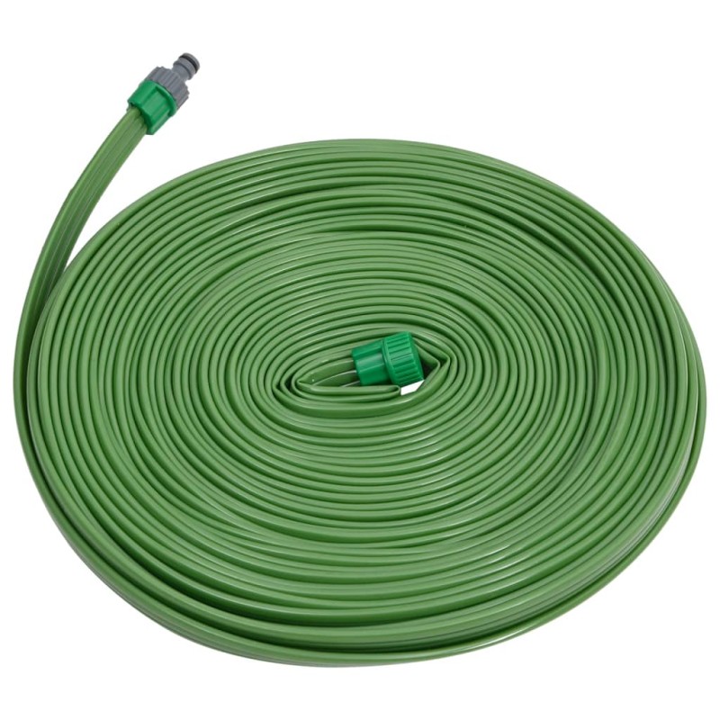 vidaXL Tubo di Irrigazione 3 Tubi Verde 15 m PVC