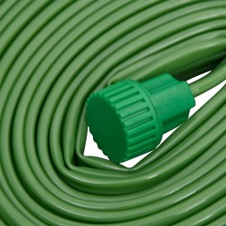 vidaXL Tubo di Irrigazione 3 Tubi Verde 15 m PVC