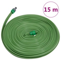 vidaXL Tubo di Irrigazione 3 Tubi Verde 15 m PVC