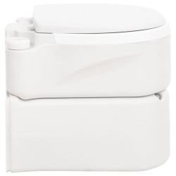 vidaXL Toilette Integrata da Campeggio Bianca 24+17 L HDPE e PP