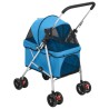 vidaXL Passeggino per Cani Pieghevole Blu 76x50x100cm Tessuto Oxford