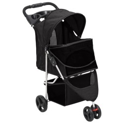 vidaXL Passeggino per Cani Pieghevole Nero 80x46x98cm Tessuto Oxford