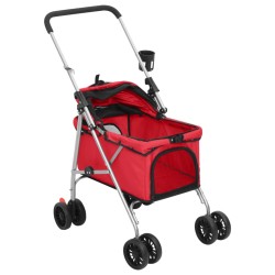 vidaXL Passeggino per Cani Pieghevole Rosso 76x50x100cm Tessuto Oxford