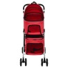 vidaXL Passeggino Cani Pieghevole 2 Livelli Rosso 83x48x97cm Tessuto