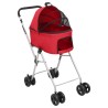 vidaXL Passeggino Cani Pieghevole 2 Livelli Rosso 83x48x97cm Tessuto