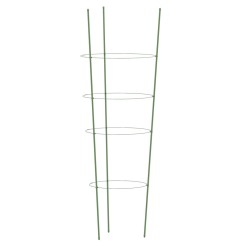 vidaXL Supporti Piante da Giardino con 4 Anelli 5pz Verde 90cm Acciaio