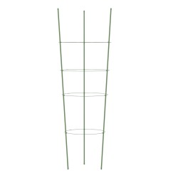 vidaXL Supporti Piante da Giardino con 4 Anelli 5pz Verde 90cm Acciaio