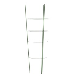 vidaXL Supporti Piante da Giardino con 4 Anelli 5pz Verde 90cm Acciaio