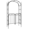 vidaXL Arco da Giardino con Cancello Nero 108x45x235 cm Acciaio