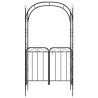 vidaXL Arco da Giardino con Cancello Nero 108x45x235 cm Acciaio