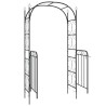 vidaXL Arco da Giardino con Cancello Nero 108x45x235 cm Acciaio