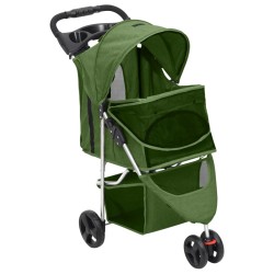 vidaXL Passeggino per Cani Pieghevole Verde 80x46x98cm Tessuto Oxford