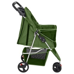 vidaXL Passeggino per Cani Pieghevole Verde 80x46x98cm Tessuto Oxford