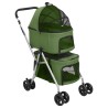 vidaXL Passeggino Cani Pieghevole 2 Livelli Verde 83x48x97cm Tessuto