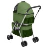 vidaXL Passeggino Cani Pieghevole 2 Livelli Verde 83x48x97cm Tessuto