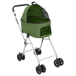 vidaXL Passeggino Cani Pieghevole 2 Livelli Verde 83x48x97cm Tessuto