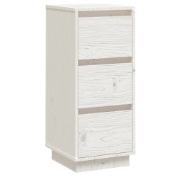    Credenza Bianca 32x34x75 cm in Legno Massello di Pino