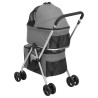 vidaXL Passeggino Cani Pieghevole 2 Livelli Grigio 83x48x97cm Tessuto