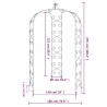 vidaXL Arco da Giardino Nero Ø180x255 cm Acciaio