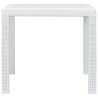    Tavolo da Giardino Bianco 79x79x72 cm in Plastica Stile Rattan