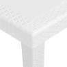    Tavolo da Giardino Bianco 79x79x72 cm in Plastica Stile Rattan