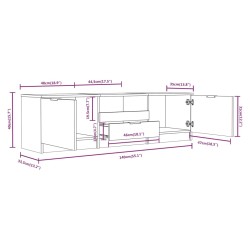    Mobile TV Grigio Sonoma 140x35x40 cm in Legno Ingegnerizzato