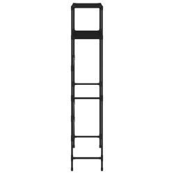    Rastrelliera per Lavatrice a 2 Livelli Nera 69x28x143 cm Ferro