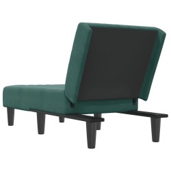 vidaXL Chaise Longue in Velluto Verde Scuro