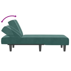 vidaXL Chaise Longue in Velluto Verde Scuro